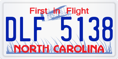 NC license plate DLF5138