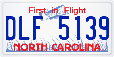 NC license plate DLF5139