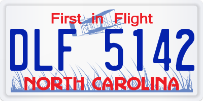 NC license plate DLF5142