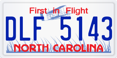 NC license plate DLF5143