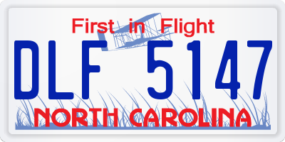 NC license plate DLF5147