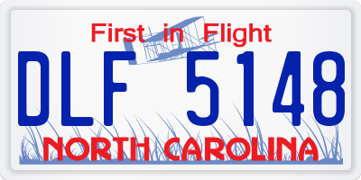 NC license plate DLF5148