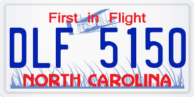 NC license plate DLF5150