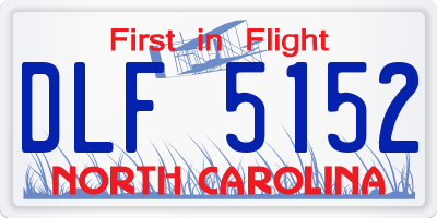 NC license plate DLF5152