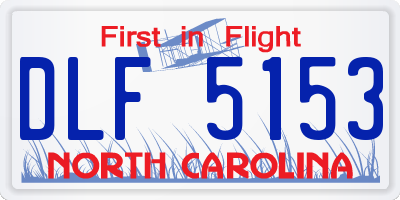 NC license plate DLF5153