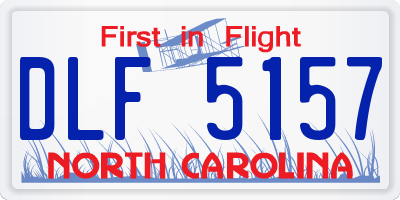 NC license plate DLF5157