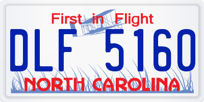 NC license plate DLF5160