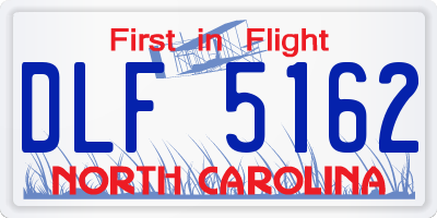NC license plate DLF5162
