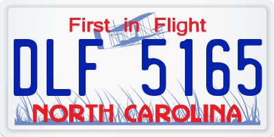 NC license plate DLF5165