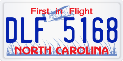 NC license plate DLF5168