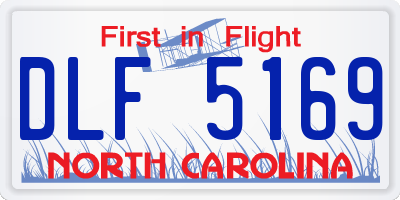 NC license plate DLF5169
