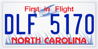 NC license plate DLF5170