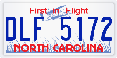 NC license plate DLF5172