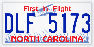 NC license plate DLF5173