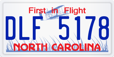 NC license plate DLF5178