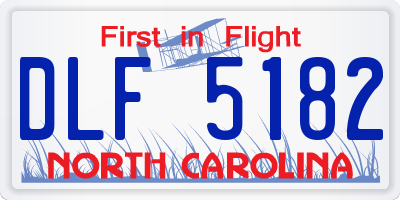 NC license plate DLF5182