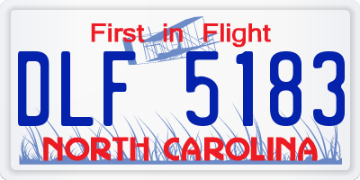 NC license plate DLF5183