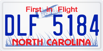NC license plate DLF5184