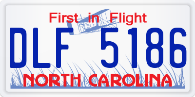 NC license plate DLF5186