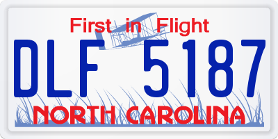 NC license plate DLF5187