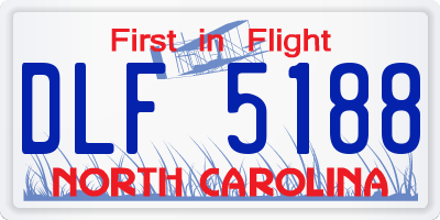 NC license plate DLF5188