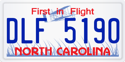 NC license plate DLF5190