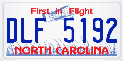 NC license plate DLF5192