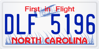 NC license plate DLF5196