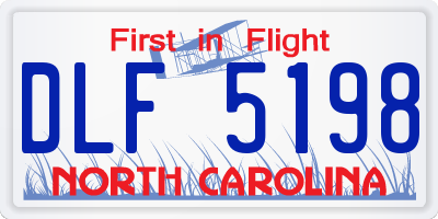 NC license plate DLF5198
