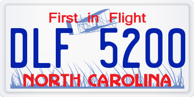 NC license plate DLF5200