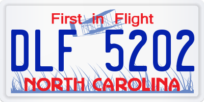 NC license plate DLF5202