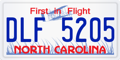 NC license plate DLF5205