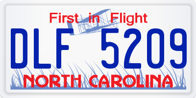 NC license plate DLF5209