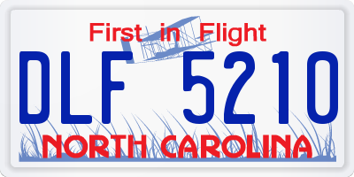 NC license plate DLF5210