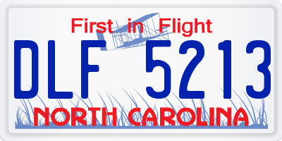 NC license plate DLF5213
