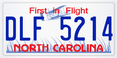 NC license plate DLF5214