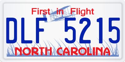 NC license plate DLF5215