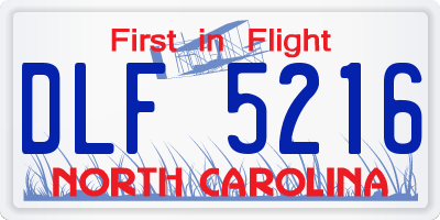 NC license plate DLF5216