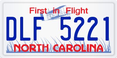 NC license plate DLF5221