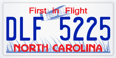 NC license plate DLF5225