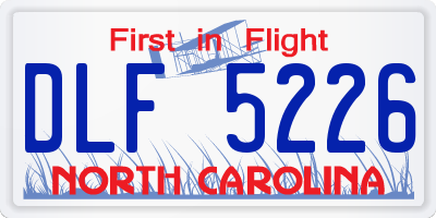 NC license plate DLF5226