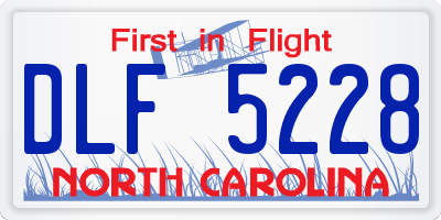 NC license plate DLF5228