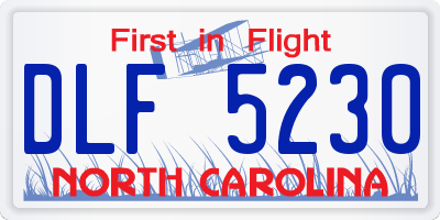 NC license plate DLF5230