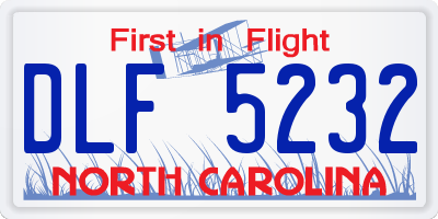 NC license plate DLF5232