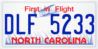 NC license plate DLF5233