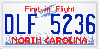 NC license plate DLF5236