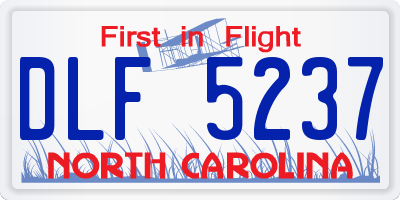 NC license plate DLF5237