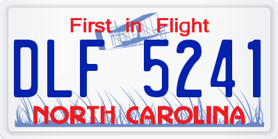 NC license plate DLF5241