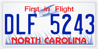 NC license plate DLF5243