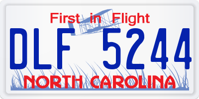 NC license plate DLF5244